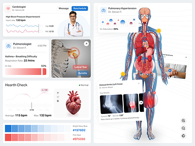 Healthcare Components components dashboard design design yow health app health monitoring dashboard health tracker healthcare healthcare app healthcare dashboard healthcare website healthtech medical app medical care medical dashboard design medical platform medical website patient dashboard saas saas dashboard widget