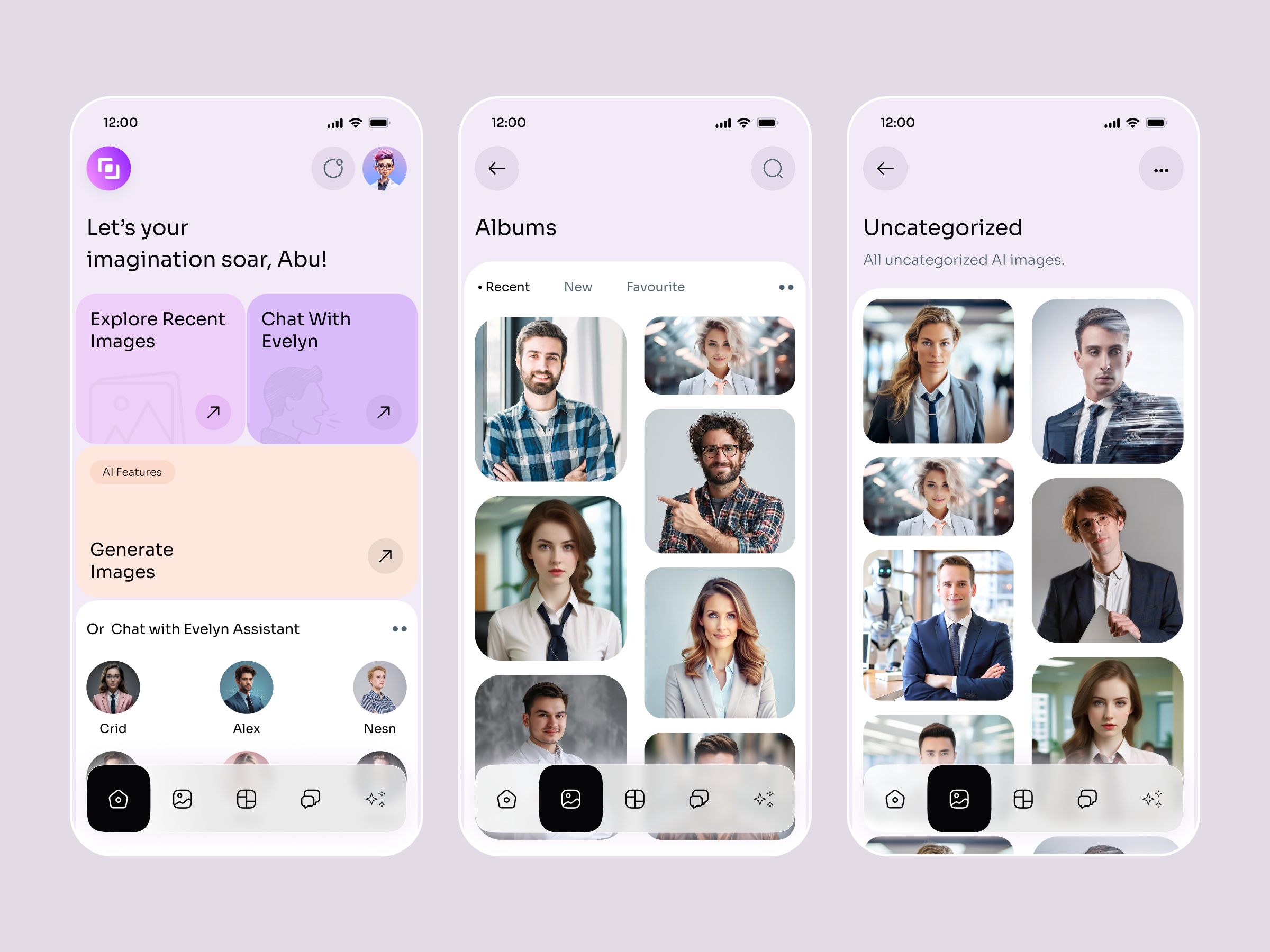 Generative AI Image App ai ai app ai generator app figma generative images mobile musa ui