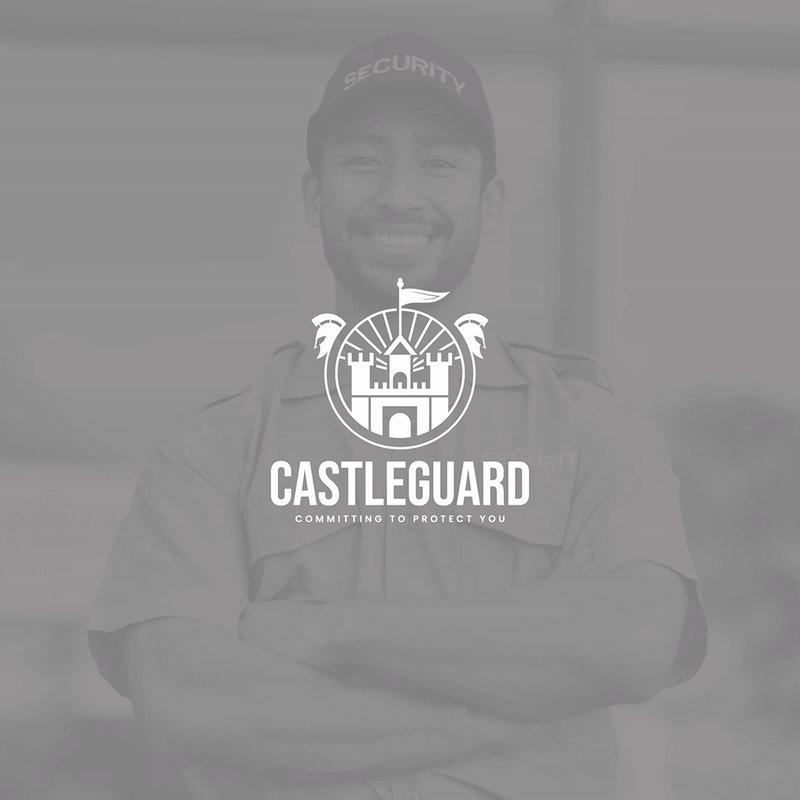 Castleguard: Emblem Logo with Castle Core & Spartan Helmets brand identity branding castle design design logo flat graphic design icon illustration logo logo design logos logotype minimal minimal icon minimalist modern ui unique
