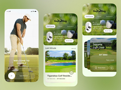 Golf Mobile App UI Design app app design golf golf app golf ground golf mobile app golf range golf score golf score app mobile mobile app sports app tennis app