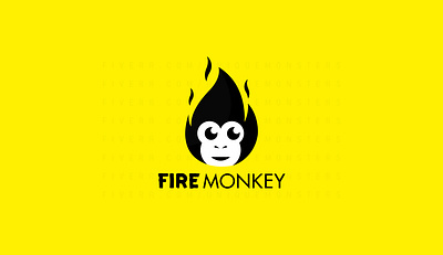 Fire Monkey | Minimalist Negative space logo brand style guide branding clothing logo creative logo design fashion graphic design identity logo logo design minimalist logo modern negative space logo vector yellow color