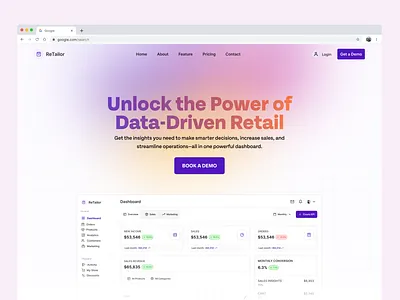 Retail Analytics SaaS Landing Page branding clean creative design designer illustration interfacedesign landing page logo minimal moderndesign pricing pricingsection saasdesign ui ui design