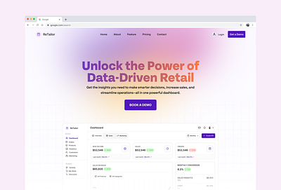 Retail Analytics SaaS Landing Page branding clean creative design designer illustration interfacedesign landing page logo minimal moderndesign pricing pricingsection saasdesign ui ui design