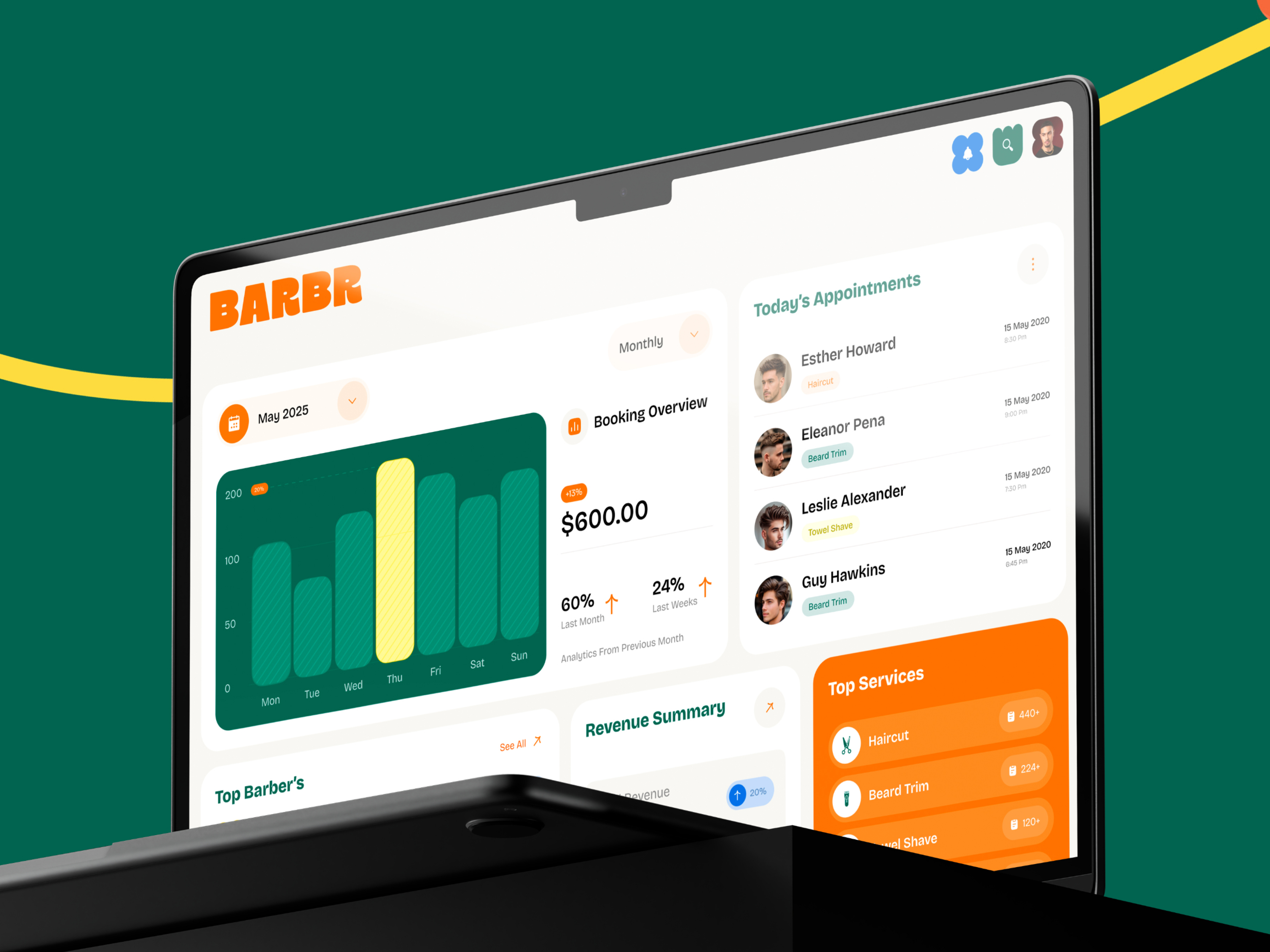 BARBER – Salon Dashboard for Barbershop Management analytics barber barber dashboard barber shop barbershop beauty salon dashboard dashboard design dashboard ui hair salon hair stylist hairdresser hairstyle salon salon dashboard scissors ui design uiux uiux design user interface