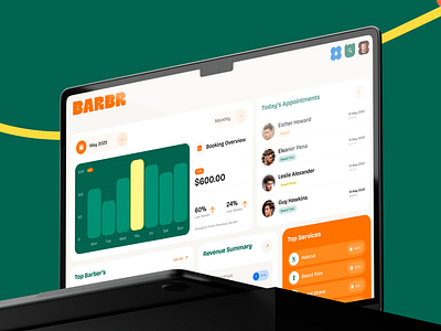 BARBR – Saloon Dashboard for Barbershop Management analytics barber barber dashboard barber shop barbershop beauty salon dashboard dashboard design dashboard ui hair salon hair stylist hairdresser hairstyle salon salon dashboard scissors ui design uiux uiux design user interface