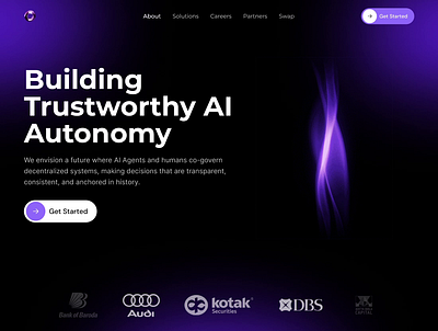 AI agents and blockchain platform 3d 3d animation website ai ai agent ai agents website ai blockchain ai startup ai web3 futuristic website landing page ui ux
