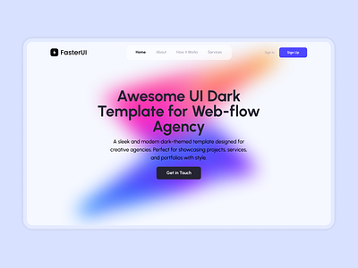Modern AI Agency Landing Page — Light Theme (Figma Template) ai agency animation bold typography clean design creative agency figma figma template gradient hero section interactive design landing page light theme minimal modern design professional responsive design saas uiux web design webflow