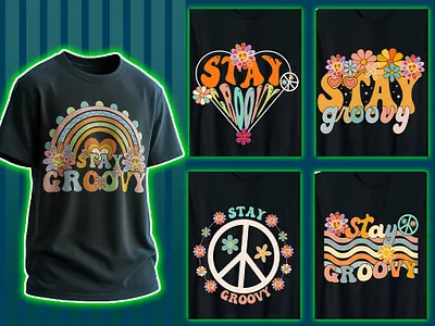GROOVY-TYPOGRAPHY-T-SHIRT-DESIGN branding clothing design custom design dijital mockup graphic design groovy t shirt design motion graphics print on demand printreadydesign streetwear svg design trendy t shirt design ui vector design