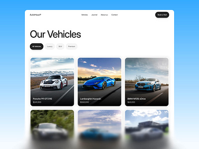 Automotive Website Template — Car Dealership Design automative car car dealership design first screen hero section landing page ui vehicle web design