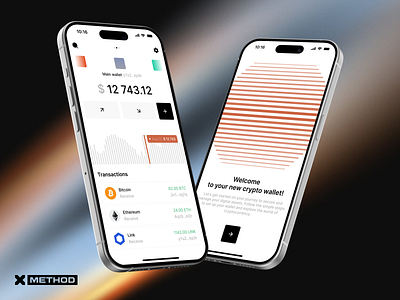 Crypto Wallet Mobile App app blockchain branding crypto wallet dashboard defi design figma finance app fintech investment mobile app ui ux web3