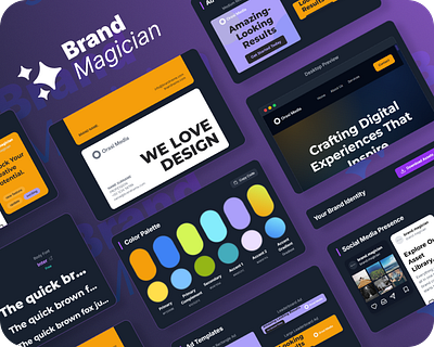 Brand Magician features image branding clean ui design graphic design illustration logo naim has ui ux vector