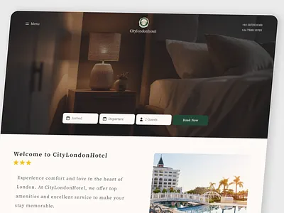 City London Hotel 🏨 designhotel hotelui ui uid uiux uxdesign