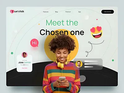 Let’sTalk – Modern Dating App animation app concept chat app clean ui dating app dribbble shot figma design interactive design landing page meet app messaging app mobile app modern ui motion design playful design product design social app ui design ux design web design