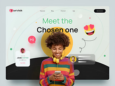 Let’sTalk – Modern Dating App animation app concept chat app clean ui dating app dribbble shot figma design interactive design landing page meet app messaging app mobile app modern ui motion design playful design product design social app ui design ux design web design