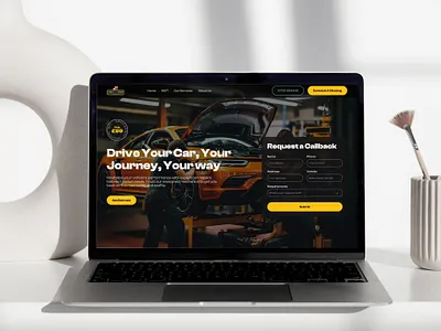 Car Repair Landing Page Design app ui branding dark design desktop design figma figma design graphic design illustration landing page design minimal modern ui ui design uiux