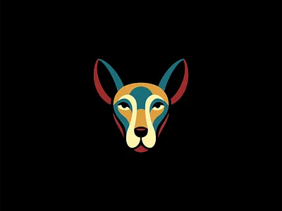 Colorful Dog Head Logo abstract animal branding canine design dog emblem face friend icon identity illustration logo mark modern nature pet symbol symmetry vector