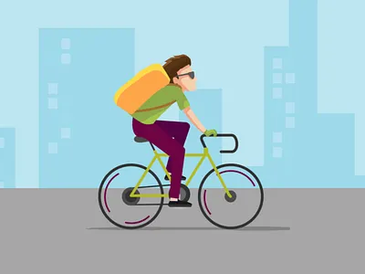 Guy On Bicycle Lottie Animation adobe xd animation bicycle character animation cycle cycle animation figma illustration lottie lottie animation lottie files motion design motion graphics ui ui design ux