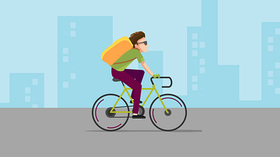 Guy On Bicycle Lottie Animation adobe xd animation bicycle character animation cycle cycle animation figma illustration lottie lottie animation lottie files motion design motion graphics ui ui design ux