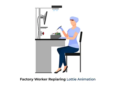 Women Working With Electronics Lottie Animation Concept after effects character lottie animation character working ui electronics illustration lottie lottie animation lottie creator lottie files motion design motion graphics repairing work svg animation worker lottie worker working animation