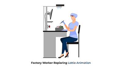 Women Working With Electronics Lottie Animation Concept after effects character lottie animation character working ui electronics illustration lottie lottie animation lottie creator lottie files motion design motion graphics repairing work svg animation worker lottie worker working animation