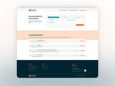 Grant recommender app branding cards figma form grants inputs inspiration landing page ui uidesign uxdesign uxui