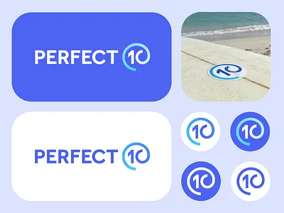 Perfect 10 branding design geometric identity logo mark modern perfect 10 surf surfing symbol wave