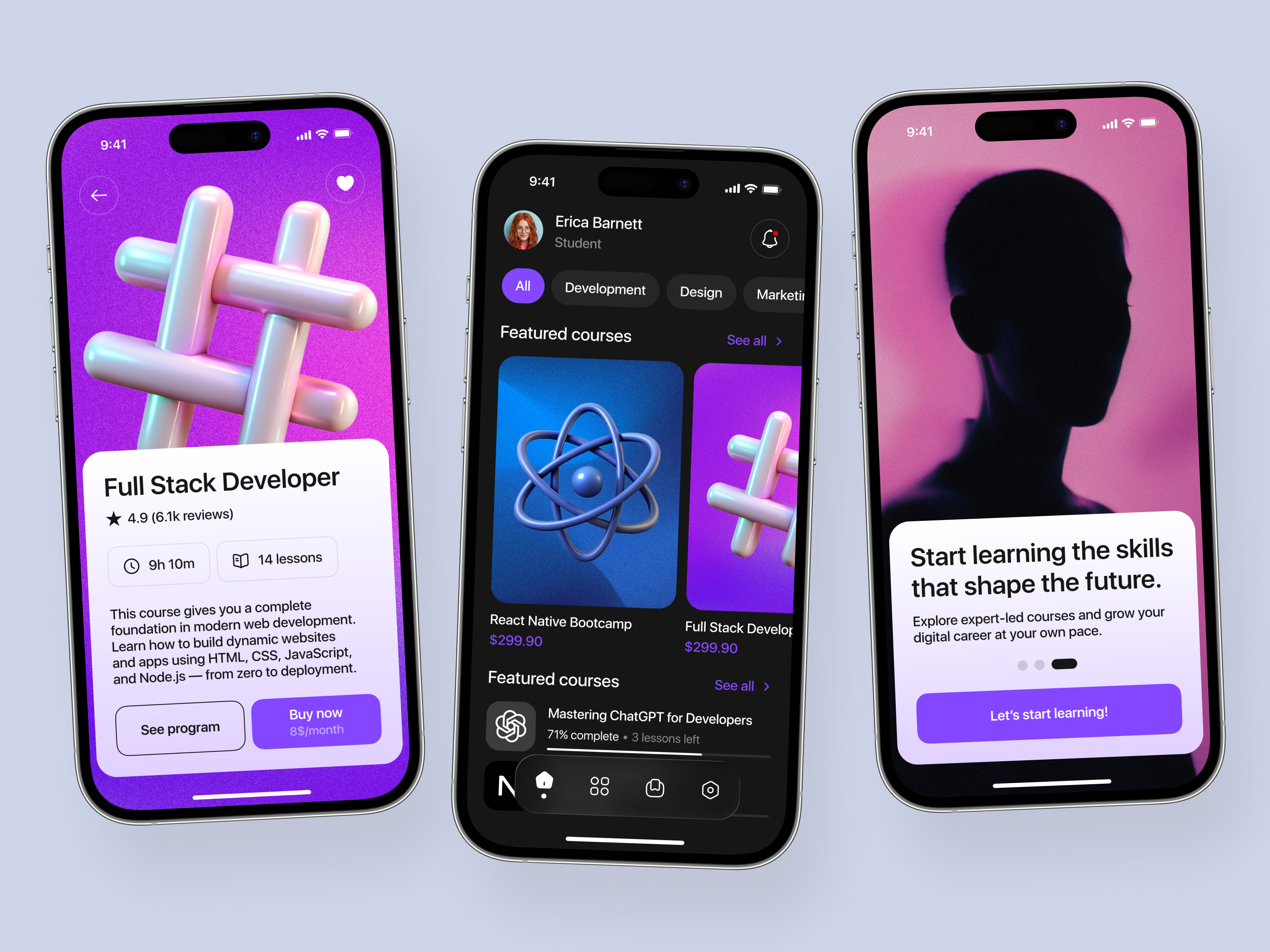 Online Course Mobile App Onboarding Flow
