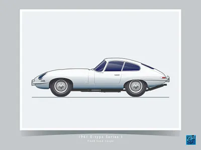 The Art of Wheels: E-type Series 1 1960s automotive history british sports car classic car coupe iconic car jaguar jaguar e type legendary luxury car retro automotive timeless car design vector art vintage car