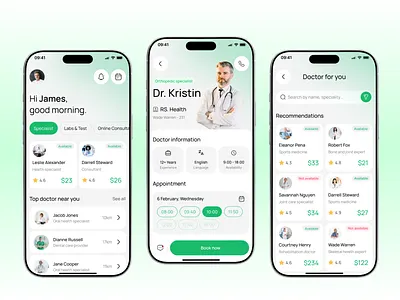 Health App – Doctors Appointments branding custom website design figma design graphic design logo ui ui ux design user interface design web design website design