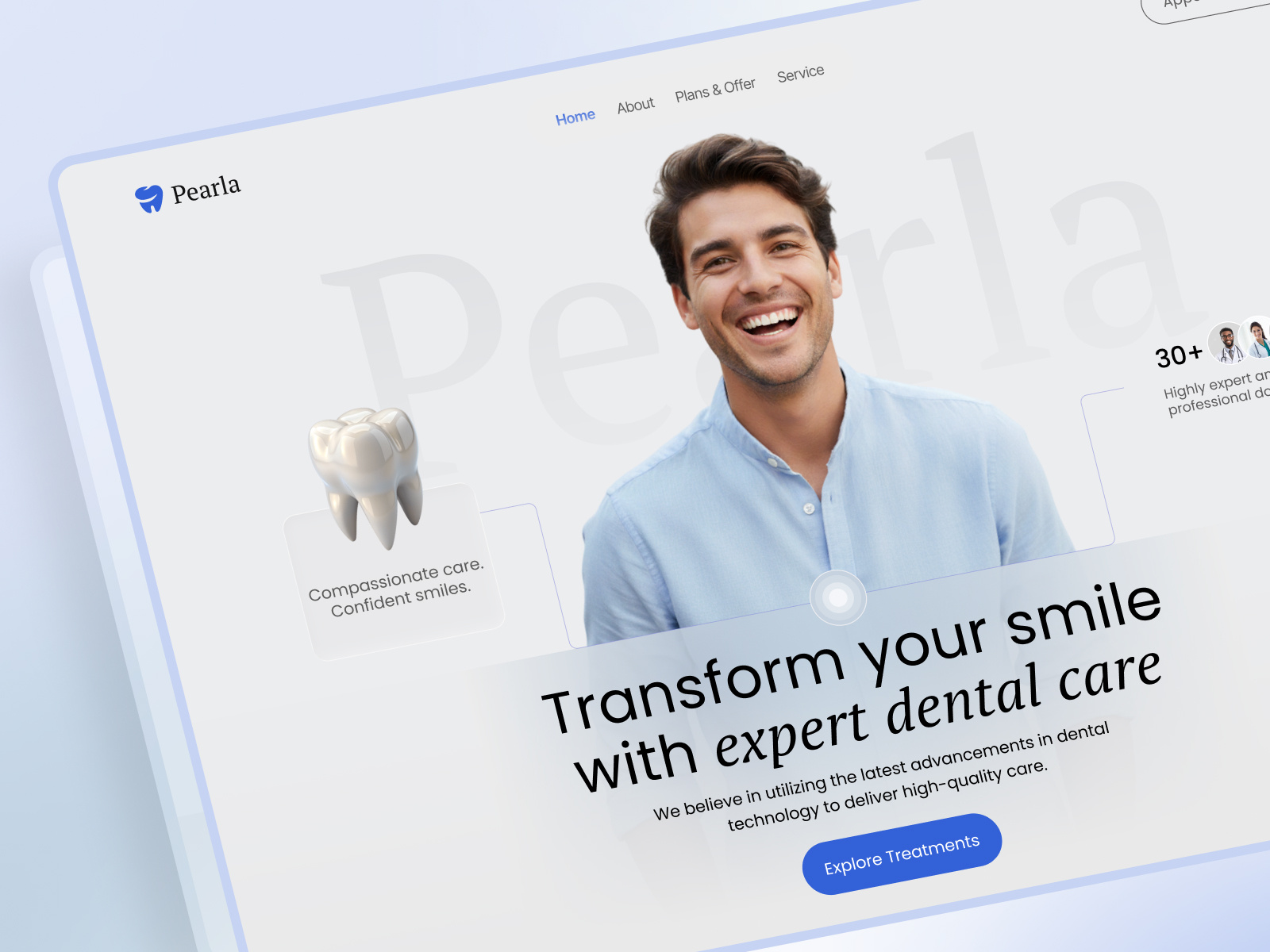 Pearla | Modern Dental Website Design clinic ui clinic ui design dental care dental ui dental web ui dental website framer framer website hd design healthcare healthcare ui minimal ui modern ui modern ui design pearla ui ui design ux web design