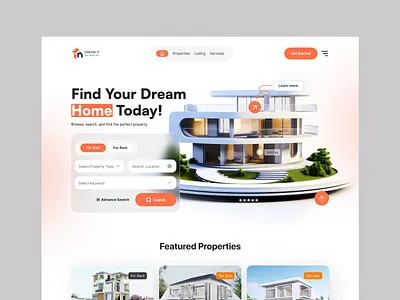 Property Landing Page creative design landing page minimal website modern website professional design property landing page property website real estate real estate landing page real estate website ui ui design uiux ux ux design web design website website design website ui