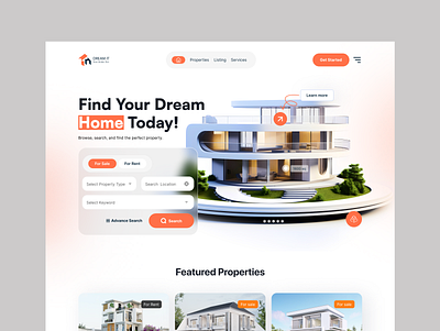Property Landing Page creative design landing page minimal website modern website professional design property landing page property website real estate real estate landing page real estate website ui ui design uiux ux ux design web design website website design website ui