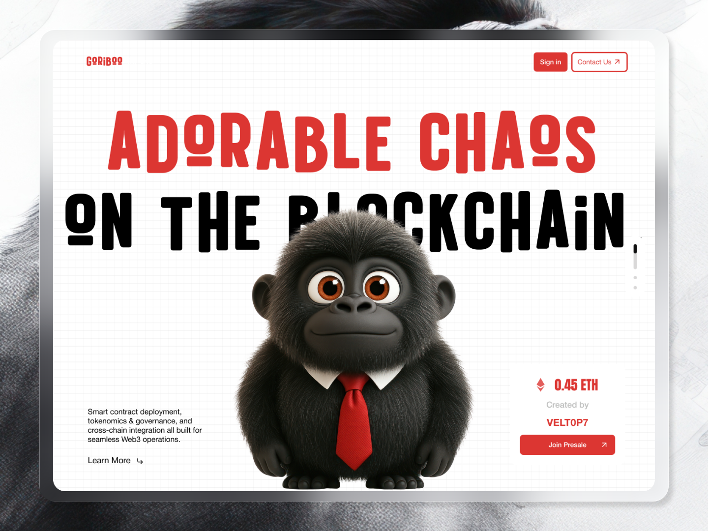 Example of Meme Coin Website Design | Web3 & Crypto