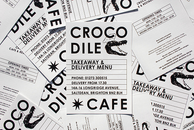 Crocodile Cafe Flyer branding design graphicdesign menu design typography