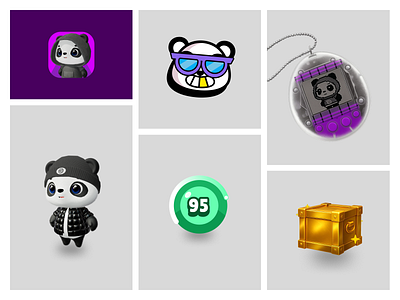 TamagoX - Moodboard 3d app avatar brand branding egmes game gamer grid icon layout nft panda tamagotchi