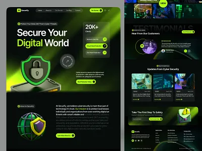 Cyber Security Website Design branding cloud cyber security cybersecurity saas data analytics data security design devops company interface hacker homepage illustration landing landing page network security platform privacy ui uiux web design website