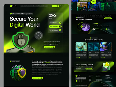 Cyber Security Website Design branding cloud cyber security cybersecurity saas data analytics data security design devops company interface hacker homepage illustration landing landing page network security platform privacy ui uiux web design website
