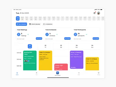 Schedula - Calendar & Task Management App Tablet Version calendar app calendar app design calendar app ui design figma mobile app mobile app design ui ui design ui designer uiux uiux design uiux designer ux ux design ux designer