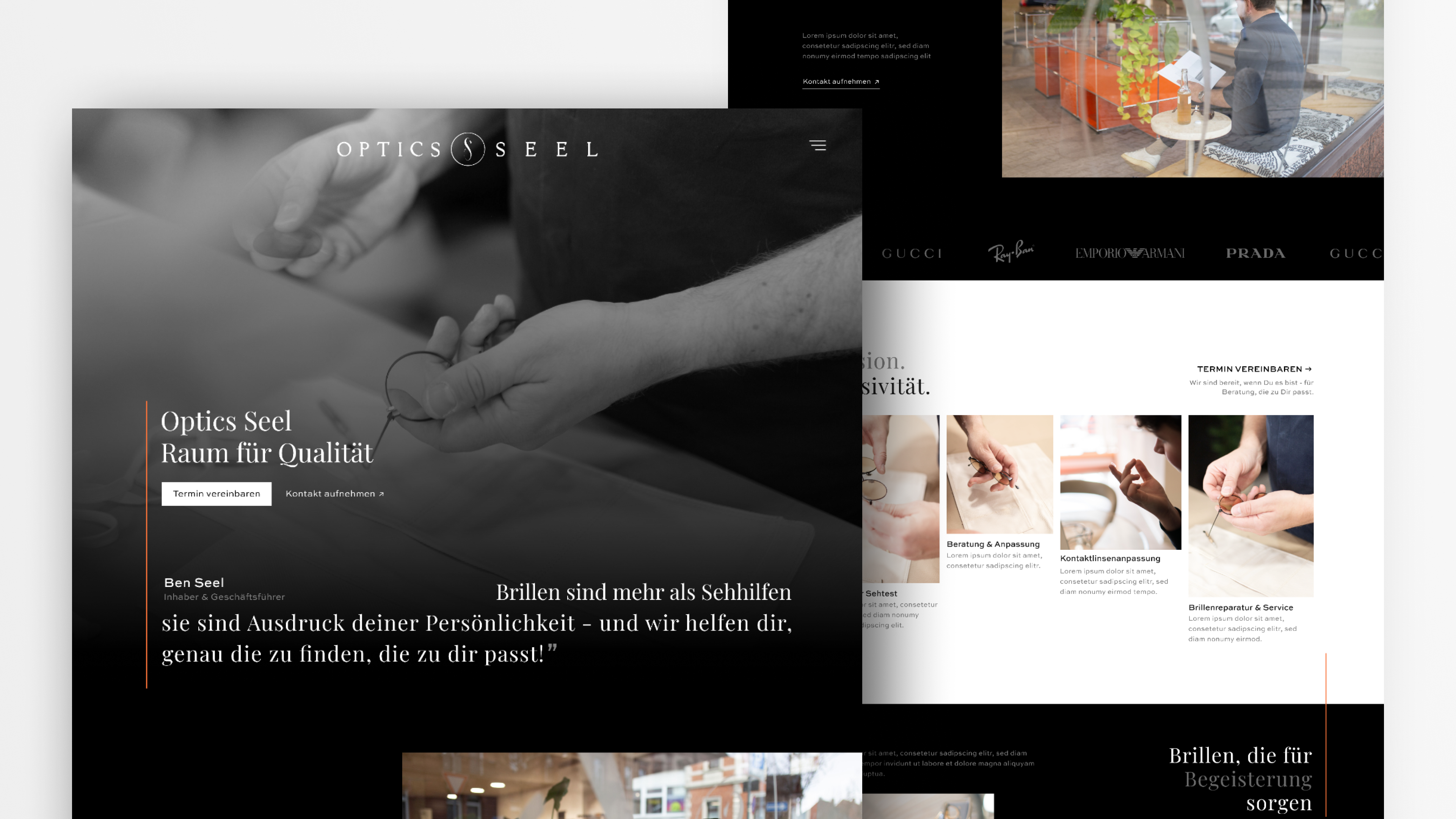 Luxury Retail One-Pager — Design & Development agency animation creative glasses gsap landingpage luxury modern website onepage premium design showcase ui ux web design webdesign website