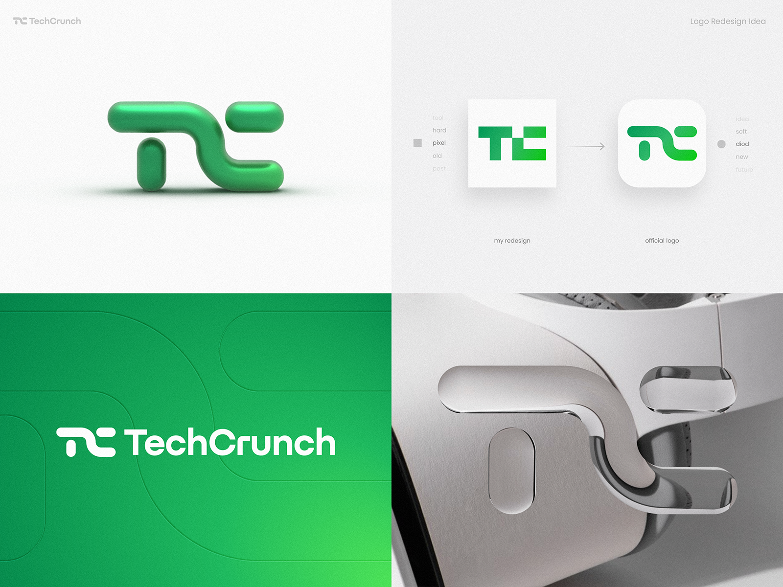 TechCrunch Logo Redesign Fun Concept ai blockchain branding crunch crypto device gadget gradient icon identity lepisov logo machine rebrand tech web3