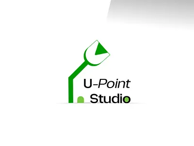 U-Point Studio Logo Design 3d branding cenema creative design film gfxmanjur graphic design green icon light logo logo design logotype motion motion graphics point studio word mark wordmark