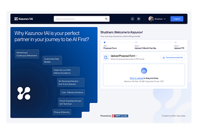 AI Insurance Dashboard Design branding design illustration landing page landing page design ui ui design ux ux design web design