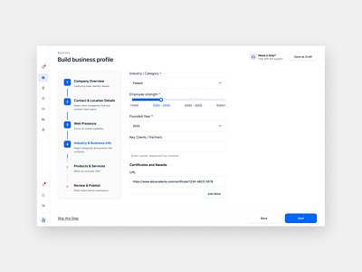 Designed a structured step for selecting industry and business adobexd android b2b b2c branding design figma illustration ui user experience user interface ux web app