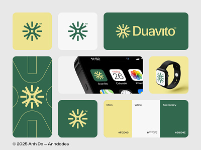 Duavito — Sport & Fitness Mobile App Logo abstract anhdodes app branding design fitness graphic design gym health icon iconic logo logo design logomark mobile sport symbol ui