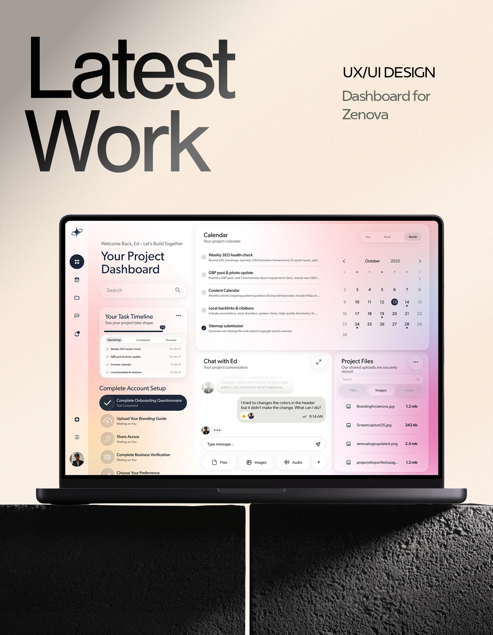 Client Portal — Zenova b2b client portal dashboard product design saas ui ux web app