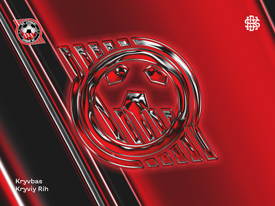 Glossy Football Logo 3dart abstract football glow holo holographic kryvbas metal neon neumorphism reflection ukrainian upl