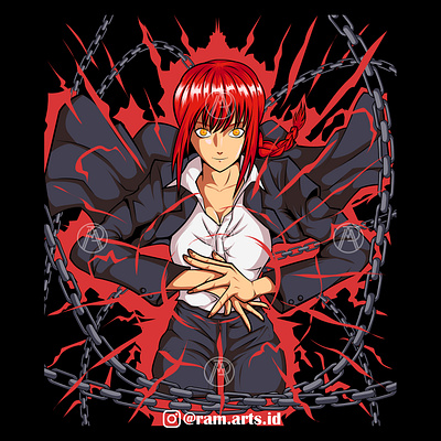 MAKIMA anime design fanart graphic design illustration tshirt vector