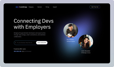 Connecting Devs with Employers - Landing Page ui