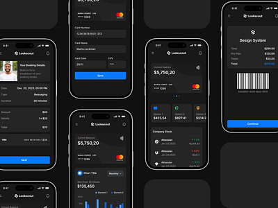 Mobile Banking - Lookscout Design System android clean dark design ios layout mobile responsive ui user interface ux