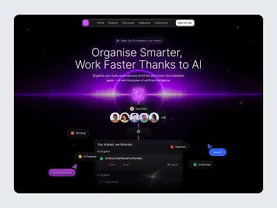 Ai SaaS Landing Page ai ai saas landing page landing page product deisgn saas saas website web design